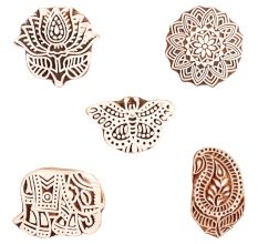 Set of 5 Piece New Mix Wooden Printing Block