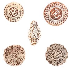 Set of 5 Piece New Mix Wooden Printing Block