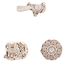 Set of 3 Piece New Mix Wooden Printing Block