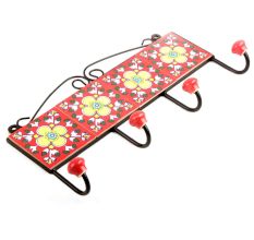 Red Yellow Flower Tiles Hooks