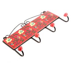 Red Green Leaf Tiles Hooks