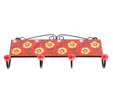 Red Yellow Sunflower Tiles Hooks 
