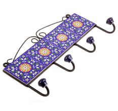 Navy Blue Wheel Tiles Hooks