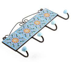 Turquoise Wheel Tiles Hooks 