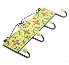Lime Green Yellow Leaf Tiles Hooks 