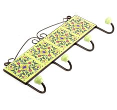Lime Green Yellow Wheel Tiles Hooks 