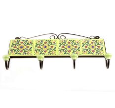 Lime Green Yellow Wheel Tiles Hooks 