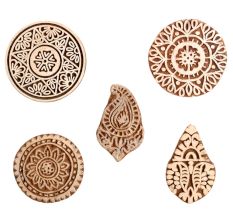 Set of 5 Piece New Mix Wooden Printing Block