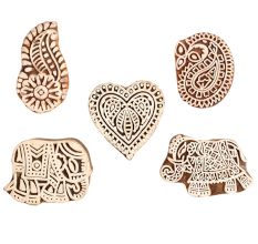 Set of 5 Piece New Mix Wooden Printing Block