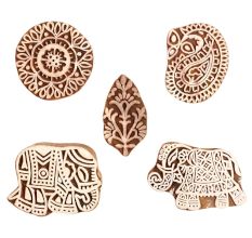 Set of 5 Piece New Mix Wooden Printing Block