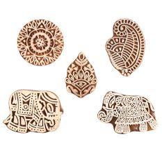 Set of 5 Piece New Mix Wooden Printing Block