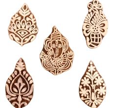 Set of 5 Piece New Mix Wooden Printing Block