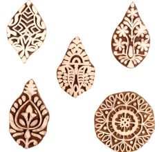 Set of 5 Piece New Mix Wooden Printing Block