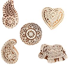 Set of 5 Piece New Mix Wooden Printing Block