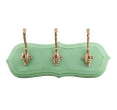 Green Golden Small Wall Wooden Iron Hooks