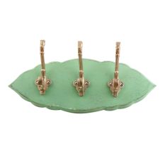 Green Golden Small Wall Wooden Iron Hooks