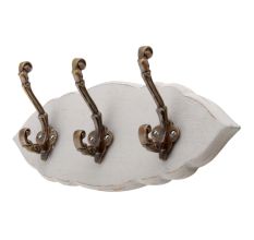 Grey Antique Small Wall Wooden Iron Hooks