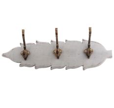 Grey Antique Small Wall Wooden Iron Hooks