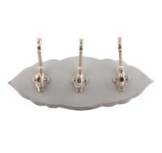 Grey Silver Small Wall Wooden Iron Hooks