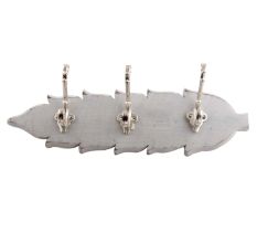 Grey Silver Small Wall Wooden Iron Hooks