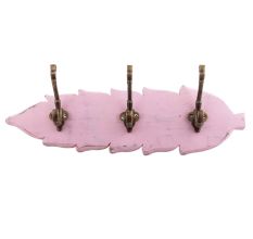 Pink Antique Small Wall Wooden Iron Hooks