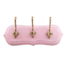 Pink Golden Small Wall Wooden Iron Hooks