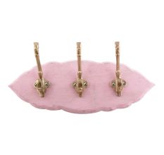 Pink Golden Small Wall Wooden Iron Hooks