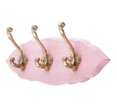 Pink Golden Small Wall Wooden Iron Hooks