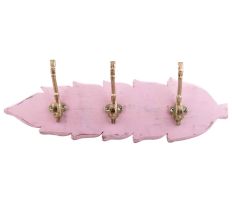 Pink Golden Small Wall Wooden Iron Hooks