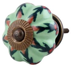 Red and Green Grass Ceramic Knob