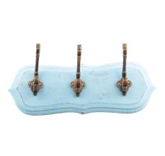Turquoise Antique Small Wall Wooden Iron Hooks