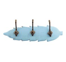 Turquoise Antique Small Wall Wooden Iron Hooks