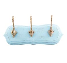 Turquoise Golden Small Wall Wooden Iron Hooks