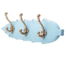 Turquoise Golden Small Wall Wooden Iron Hooks