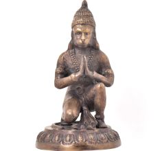 Brass Kneeling Hanuman Statue