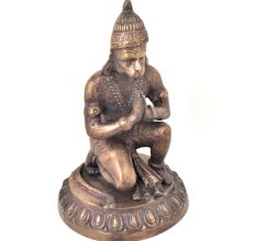 Brass Kneeling Hanuman Statue