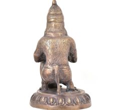 Brass Kneeling Hanuman Statue