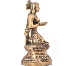 Brass Indian Dancer With Diya