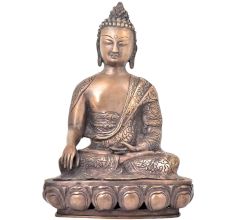 Bronze Buddha Sitting On Lotus