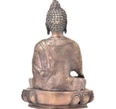 Bronze Buddha Sitting On Lotus