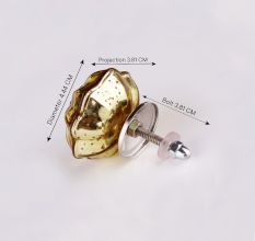 Antique Golden Murcary Glass Melon Cabinet Knob