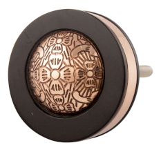 Black Copper Brass Tiny Flower Resin Furniture Knob Online