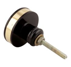 Black And Golden Brass Tiny Flower Resin Drawer Knob