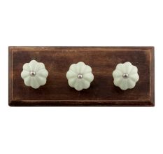 Light Green With Silver Line Ceramic Melon Wooden Hook 