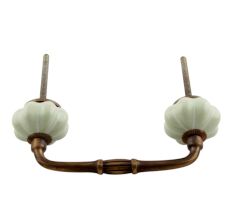 Light Green With Silver Line Medium Melon Ceramic Bridge Handle