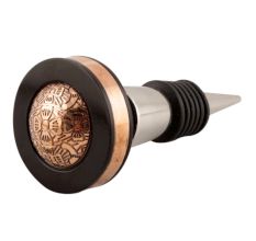 Black And Copper Brass Tiny Flower Resin Wine Stopper