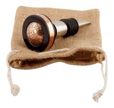 Black And Copper Brass Tiny Flower Resin Wine Stopper