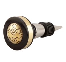 Black And Golden Brass Tiny Flower Resin Wine Stopper