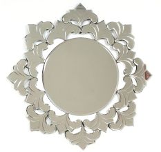 Circular Shaped Venetian Wall Mirror With Unique Borders
