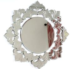 Circular Shaped Venetian Wall Mirror With Unique Borders
